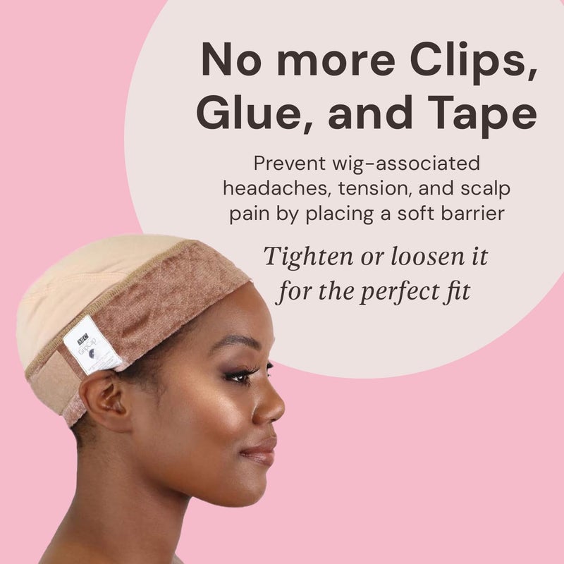 MILANO COLLECTION Ultimate Comfort GripCap, All-In-One Under Wig Cap for Women, Comfort Anti Slip Wig Band With Adjustable Closure, Nude, 1 Pack - Image 3