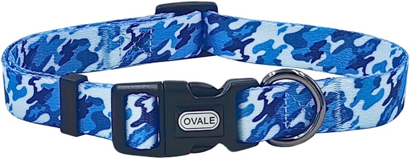 Ovale Dog Collar Leash Combo Set, Camouflage Pattern, Collar and 5 ft Matching Leash, for Small Dogs.(S, Blue Camouflage) - Image 2