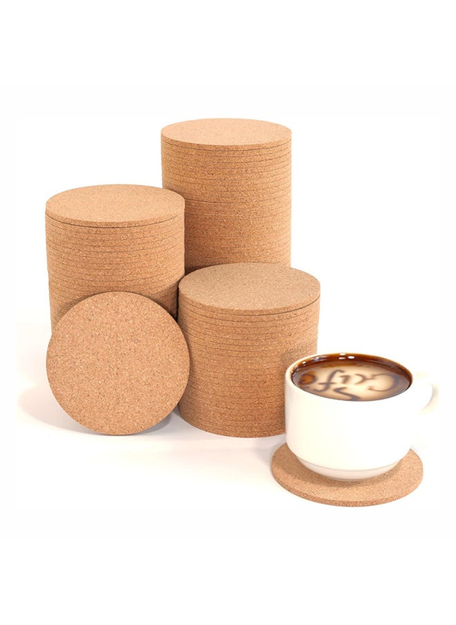 Generic - Spot Wholesale Cork Coaster Placemat Cork Mat Round Square Absorbent Heat Insulation Non-slip Cork Table Mat Printable-Specifications:Square 100 * Thick 4mm - Image 1