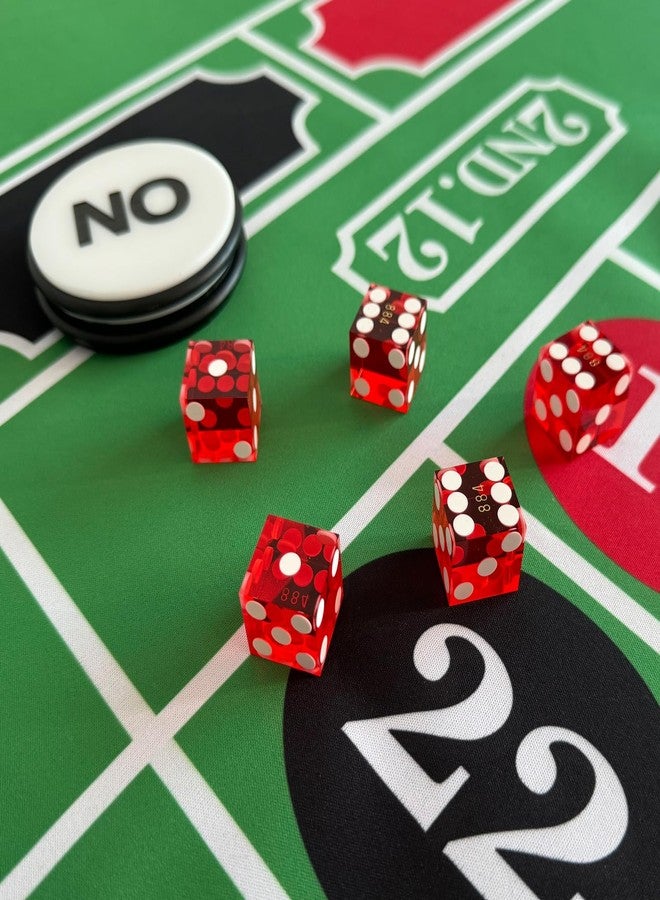 Yuanhe Casino Craps Dice Set - Including 19mm Red Precision Serialized Casino Dice Set of 5 and 3-Inch Craps On/Off Dealer Puck Button - Image 5