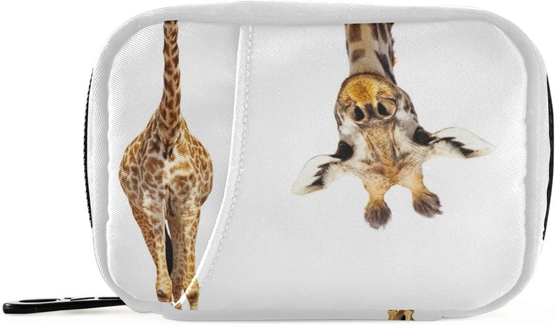 Naanle Funny Giraffe Pill Box 7 Day Pill Case Travel Pill Organizer Bag with Zipper Portable Weekly Case Compact Size for Vitamin Supplement Holder