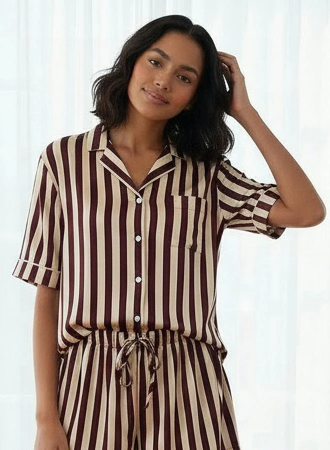 أدريا طقم شورتات أدارايا قميص بأزرار وشورت