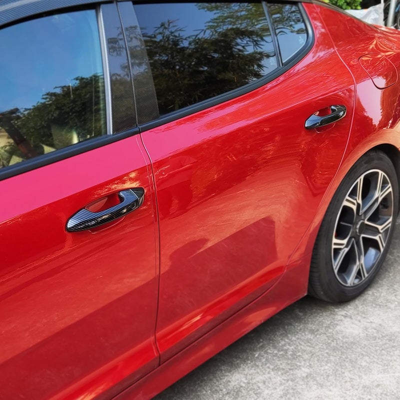 JUIVEEL Carbon Fiber Pattern Style ABS Car Exterior Door Handle Cover for Kia Stinger 2017-2024 - Image 4