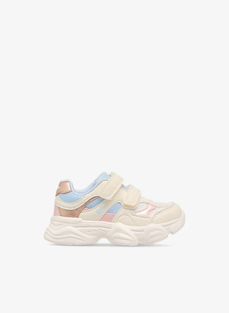 Lee Cooper Girls Colourblock Sneakers with Hook and Loop Closure