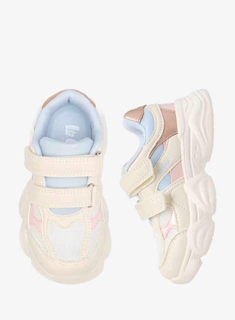 Lee Cooper Girls Colourblock Sneakers with Hook and Loop Closure