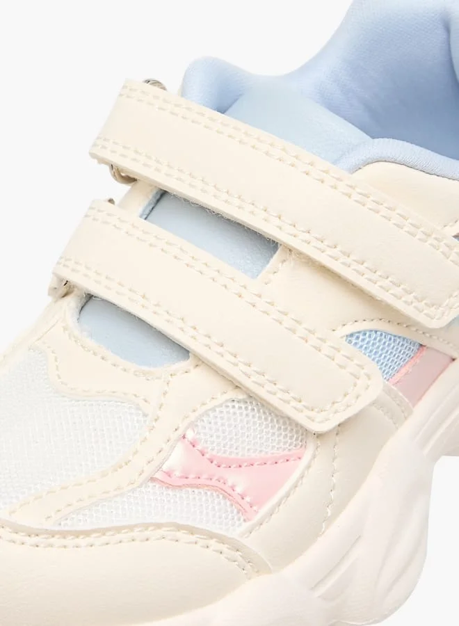 Lee Cooper Girls Colourblock Sneakers with Hook and Loop Closure