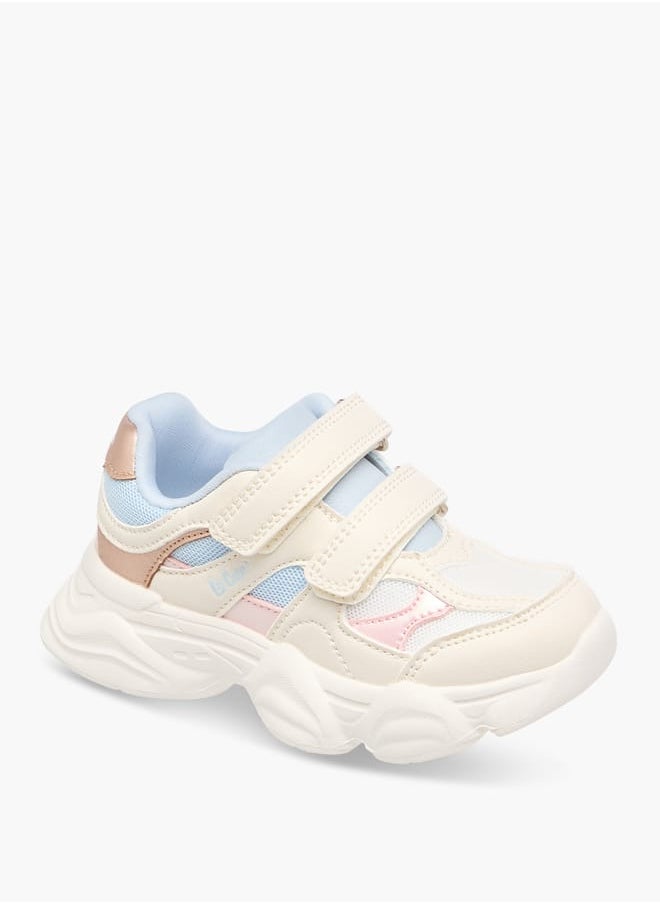 Lee Cooper Girls Colourblock Sneakers with Hook and Loop Closure  - Image 1