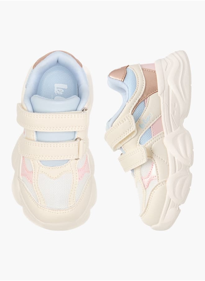 Lee Cooper Girls Colourblock Sneakers with Hook and Loop Closure  - Image 2