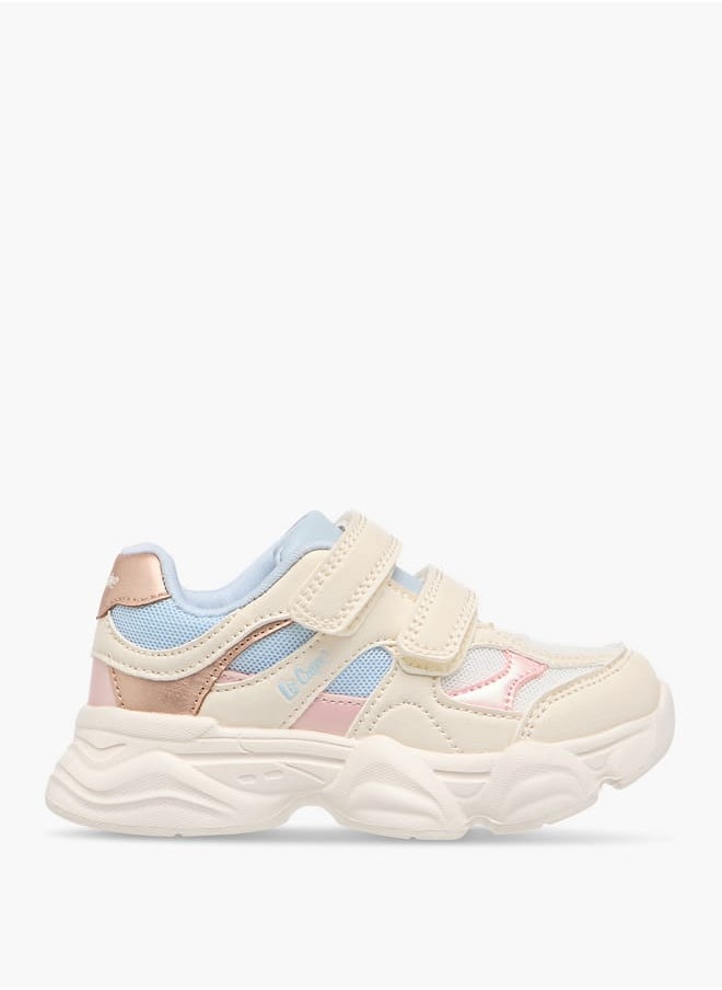 Lee Cooper Girls Colourblock Sneakers with Hook and Loop Closure  - Image 3