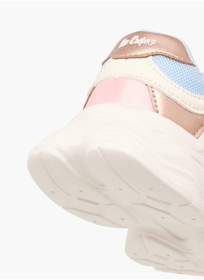 Lee Cooper Girls Colourblock Sneakers with Hook and Loop Closure  - Image 5
