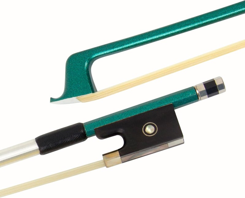 Kmise Carbon Fiber Violin Bows: Lightweight Violin Bow 4/4, Anti-Deformation Full Size Fiddle Bow, Ultra-Stretchy Horse Hair, Gift for Professional, Beginner, Adults, Kids Violins Practice (Green) - Image 1