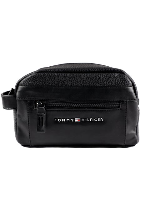 Tommy Hilfiger Black Leather Bag For Men