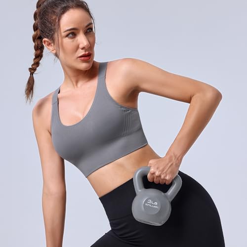 Evercute Adjustable Sports Bras for Women 3/4 Pack Racerback High Support Bras Padded Workout Bras Seamless Yoga Athletic Bra - Image 5