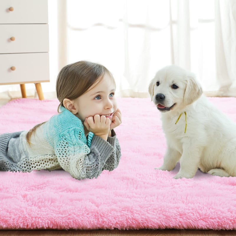 Softlife Ultra Soft Fluffy Area Rugs for Bedroom  Girls and Boys Room Kids Room Nursery Rug  3 x 5 Feet Shaggy Fur Indoor Plush Modern Floor Carpet for Living Room Christmas Decor  Pink - Image 5