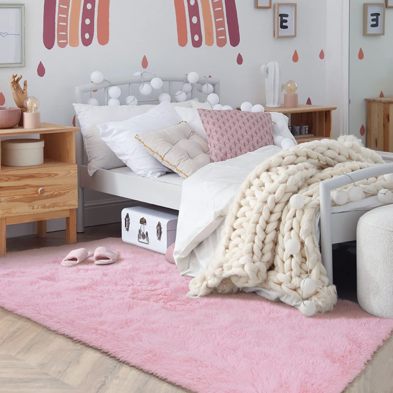 Softlife Ultra Soft Fluffy Area Rugs for Bedroom  Girls and Boys Room Kids Room Nursery Rug  3 x 5 Feet Shaggy Fur Indoor Plush Modern Floor Carpet for Living Room Christmas Decor  Pink - Image 3