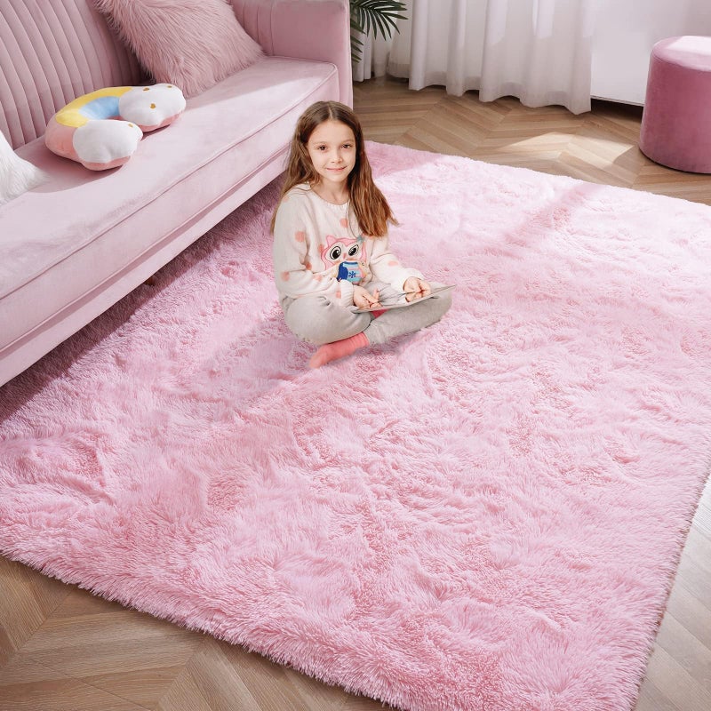 Softlife Ultra Soft Fluffy Area Rugs for Bedroom  Girls and Boys Room Kids Room Nursery Rug  3 x 5 Feet Shaggy Fur Indoor Plush Modern Floor Carpet for Living Room Christmas Decor  Pink - Image 1