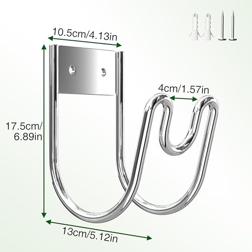 Josmimic Stainless Steel Garden Hose Holder - Silver SS304 Water Hose Holder - Wall Mounted Hose Hanger Heavy Duty for Water Hose Extension Cords Vacuum Hose, Anti-Rust. - Image 5