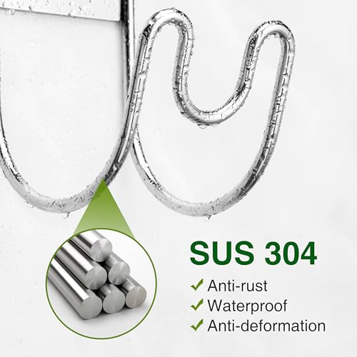 Josmimic Stainless Steel Garden Hose Holder - Silver SS304 Water Hose Holder - Wall Mounted Hose Hanger Heavy Duty for Water Hose Extension Cords Vacuum Hose, Anti-Rust. - Image 3