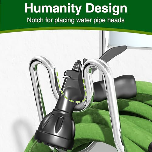 Josmimic Stainless Steel Garden Hose Holder - Silver SS304 Water Hose Holder - Wall Mounted Hose Hanger Heavy Duty for Water Hose Extension Cords Vacuum Hose, Anti-Rust. - Image 2