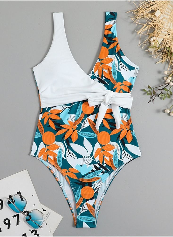 Loquat One-piece Swimsuit Bikini White  - Image 1