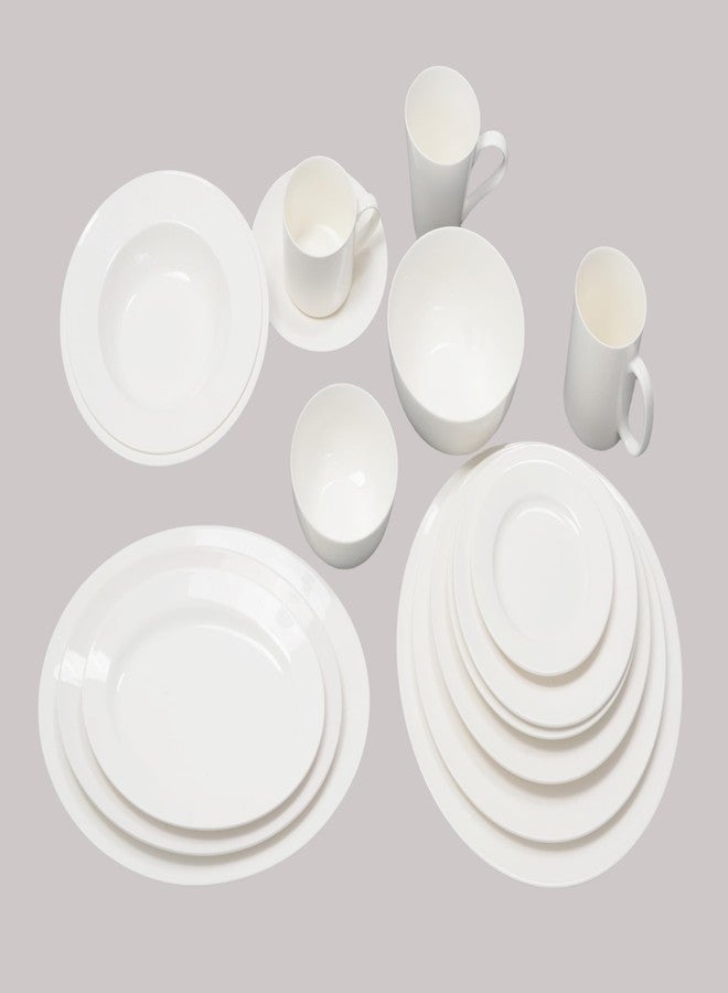 HomeVss, Bone China Rim Shape, Elegance White Salad Plate 8 inch, Case of 6 - Image 4