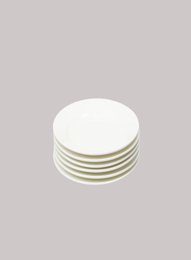 HomeVss, Bone China Rim Shape, Elegance White Salad Plate 8 inch, Case of 6 - Image 2