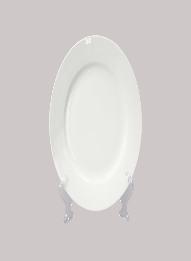HomeVss, Bone China Rim Shape, Elegance White Salad Plate 8 inch, Case of 6 - Image 1