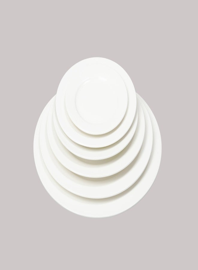 HomeVss, Bone China Rim Shape, Elegance White Salad Plate 8 inch, Case of 6 - Image 3