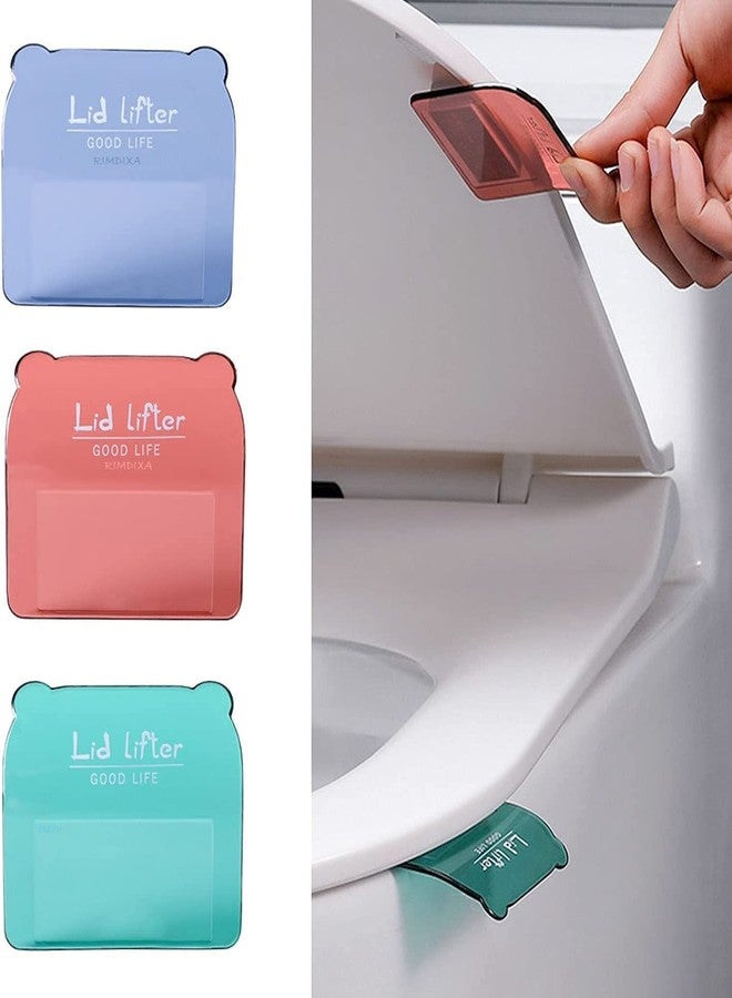 RIMDIXA Toilet Seat Lifter Self-Adhesive Holder With Double Tape Handle Clip Water Closet Avoid Direct Contact With Cover (Multicolor) (3) - Image 3