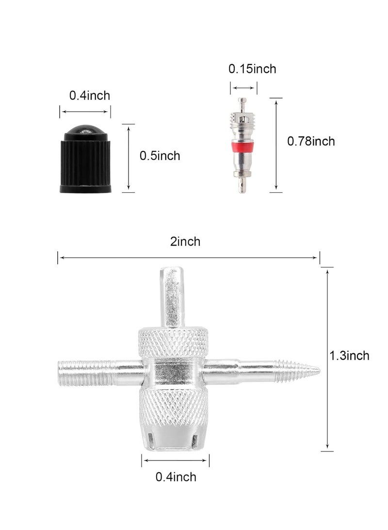 Safari Tire Repair Kit – Complete Valve Core Tool Set with Tire Pressure Gauge, 4-in-1 Valve Tool, Brass Valve Cores, and Valve Caps for Cars, Motorcycles, and Off-Road Vehicles - TG036 - Image 3