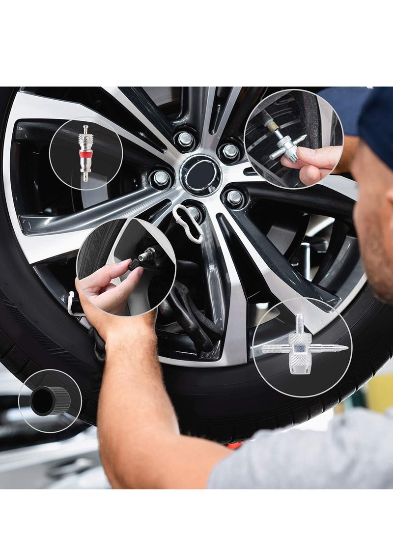 Safari Tire Repair Kit – Complete Valve Core Tool Set with Tire Pressure Gauge, 4-in-1 Valve Tool, Brass Valve Cores, and Valve Caps for Cars, Motorcycles, and Off-Road Vehicles - TG036 - Image 5