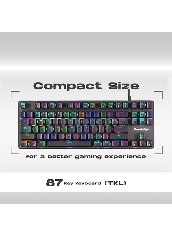 Cosmic Byte - CB-GK-18 Firefly Per-Key RGB TKL Mechanical Keyboard with Swappable Outemu Red Switch, Macros, Software - Image 1