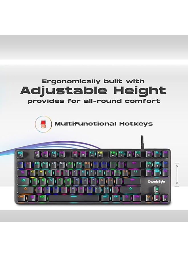 Cosmic Byte - CB-GK-18 Firefly Per-Key RGB TKL Mechanical Keyboard with Swappable Outemu Red Switch, Macros, Software - Image 1