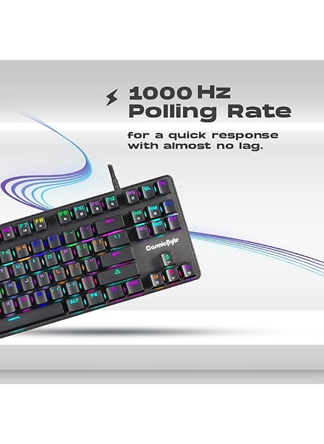 Cosmic Byte - CB-GK-18 Firefly Per-Key RGB TKL Mechanical Keyboard with Swappable Outemu Red Switch, Macros, Software - Image 1