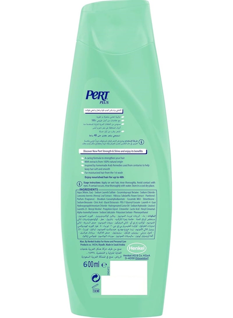 PERT PLUS Henna & Hibiscus Extracts Strength & Shine Shampoo 600 ML - Image 2