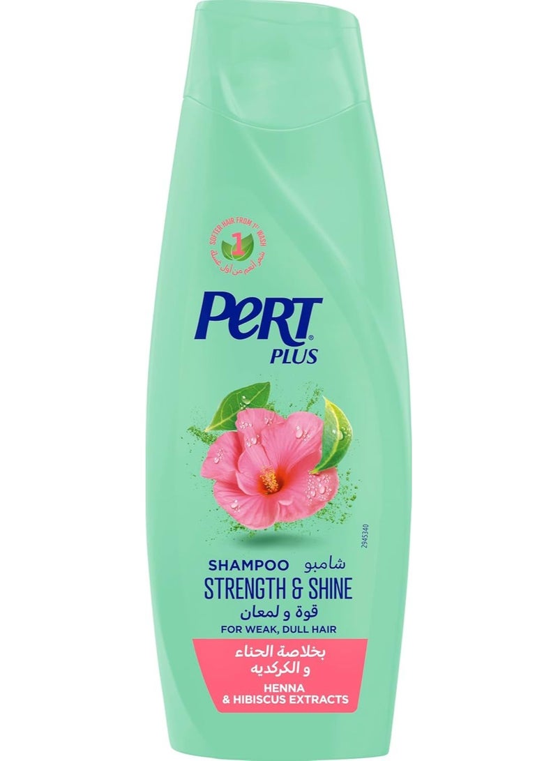PERT PLUS Henna & Hibiscus Extracts Strength & Shine Shampoo 600 ML - Image 1