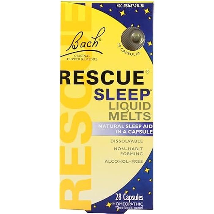 RESCUE Bach Rescue Sleep Liquid Melts, Natural Orange Vanilla Flavor, Natural Sleep Aid, Stress Relief, Homeopathic Flower Essence, Free of Melatonin, Gluten & Sugar, Non-Alcohol, Non-Narcotic, 28 ct. - Image 1