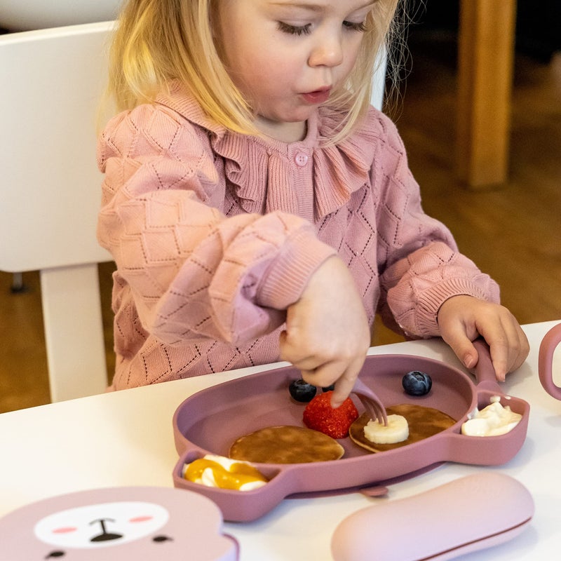 Tum Tum Baby Cutlery with Case - Baby Spoon & Fork Set, Self Feeding Cutlery, Silicone, 6+ Months, Pink - Image 4