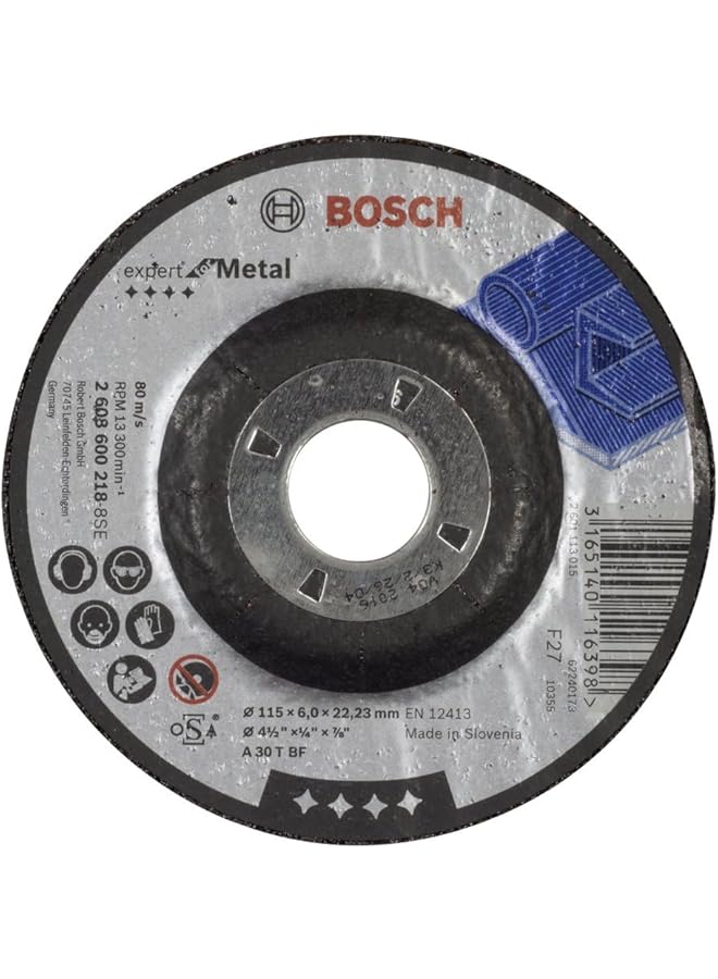 BOSCH Expert For Metal Grinding Disc For Small Angle Grinders 1 Piece 115 Mm Diameter 6.00 Mm Thickness