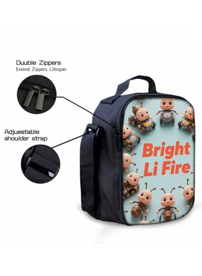 Bright Li Fire Three-piece set of cartoon bags, easily cope with various occasions (students, children, friends' outings, mountain climbing, schooling, etc.) | Backpack + hand-held + stationery bag | School season/holiday gifts - 62 - Image 4