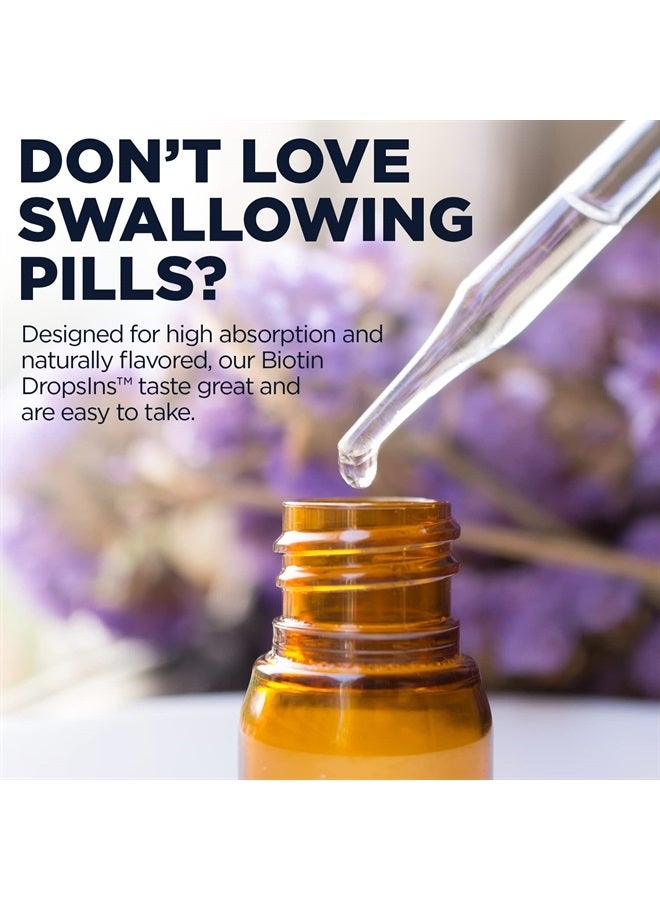 KAL Ultra Biotin 10000mcg DropIns, Liquid Biotin Drops, Hair Growth Supplement, High Potency Vitamin B7, Healthy Hair, Skin, Nails and Energy Support, Natural Mixed Berry Flavor, Approx. 59 Serv, 2oz - Image 5