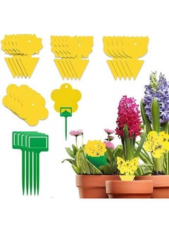 Y&D DMG 45 Pieces Sticky Fly Traps,Sticky Catchers Dual-Side with Label, Yellow Paper Stickers for Indoor Outdoor Fruit Fly, Fungus Gnats, Mosquito, Flying Insect Bug Pest, White Flies  - Image 1