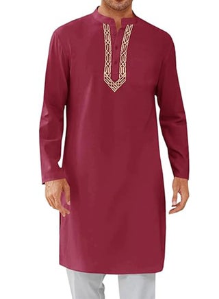 Mens Kaftan Thobe Button Down Casual Henley Shirts Long Sleeve Robe Cotton Linen Muslim Gown Shirt - pzsku/Z628C32E639A9CB62EFB3Z/45/1746201657/7cbf817c-df80-4057-b518-e0e6ee4b3ea7