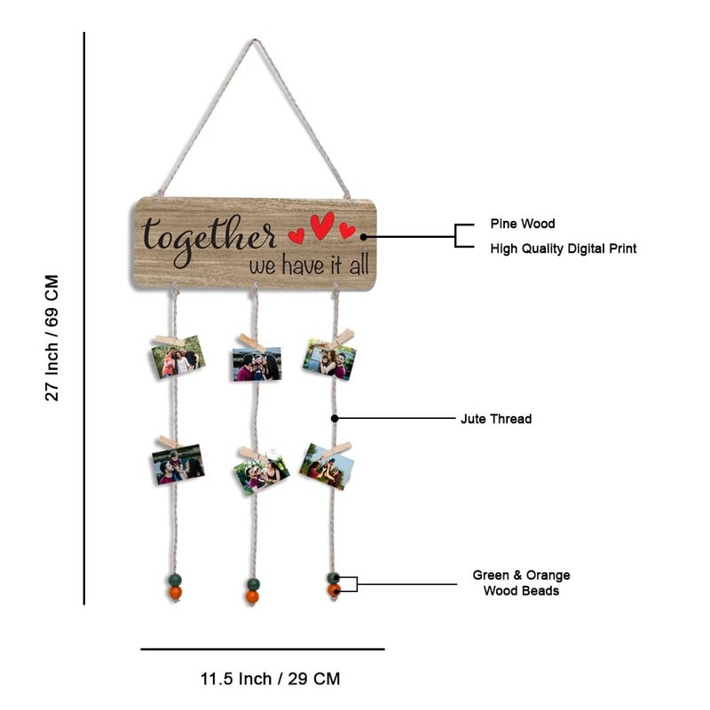 Kaameri Bazaar Together Wall Hanging For Home Decor | Couple Gifts For Valentine's Day | Items For Girlfriend Boyfriend Husband Wife | Family | Livingroom Decoration | Art Piece For Bedroom - Image 3