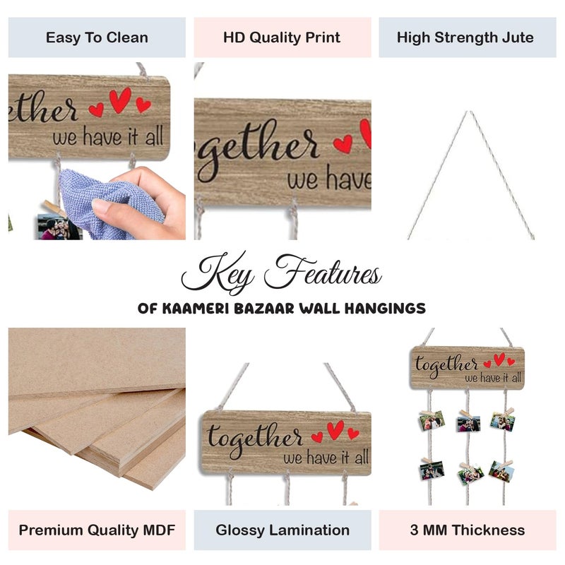 Kaameri Bazaar Together Wall Hanging For Home Decor | Couple Gifts For Valentine's Day | Items For Girlfriend Boyfriend Husband Wife | Family | Livingroom Decoration | Art Piece For Bedroom - Image 2