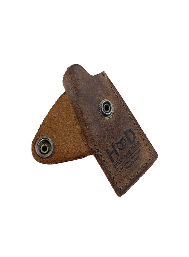 Hide & Drink, Rustic Leather Lighter Protective Case Handmade (Bourbon Brown) - Image 3