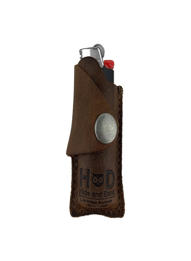 Hide & Drink, Rustic Leather Lighter Protective Case Handmade (Bourbon Brown) - Image 4