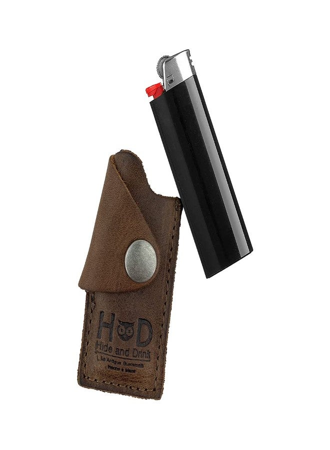 Hide & Drink, Rustic Leather Lighter Protective Case Handmade (Bourbon Brown) - Image 5
