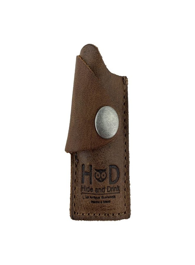Hide & Drink, Rustic Leather Lighter Protective Case Handmade (Bourbon Brown) - Image 1
