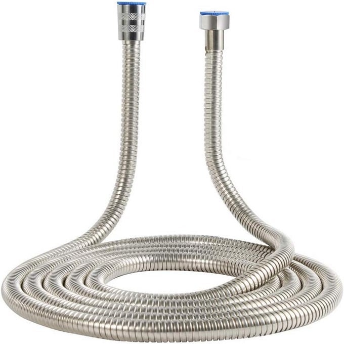UPGRADED 121INCH STAINLESS STEEL HANDHELD SHOWER HOSE EXPLOSIONPROOF STAINLESS STEEL WOVEN INNER PIPE HOSE WITH BRASS NUT AND BRASS INSERT